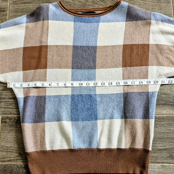 Cynthia Rowley Plaid Checkered Print Pullover Sweater Women's Size Small - Picture 8 of 9